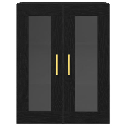 Wall Cabinet Black Oak 69.5 x 34 x 90 cm Engineered Wood