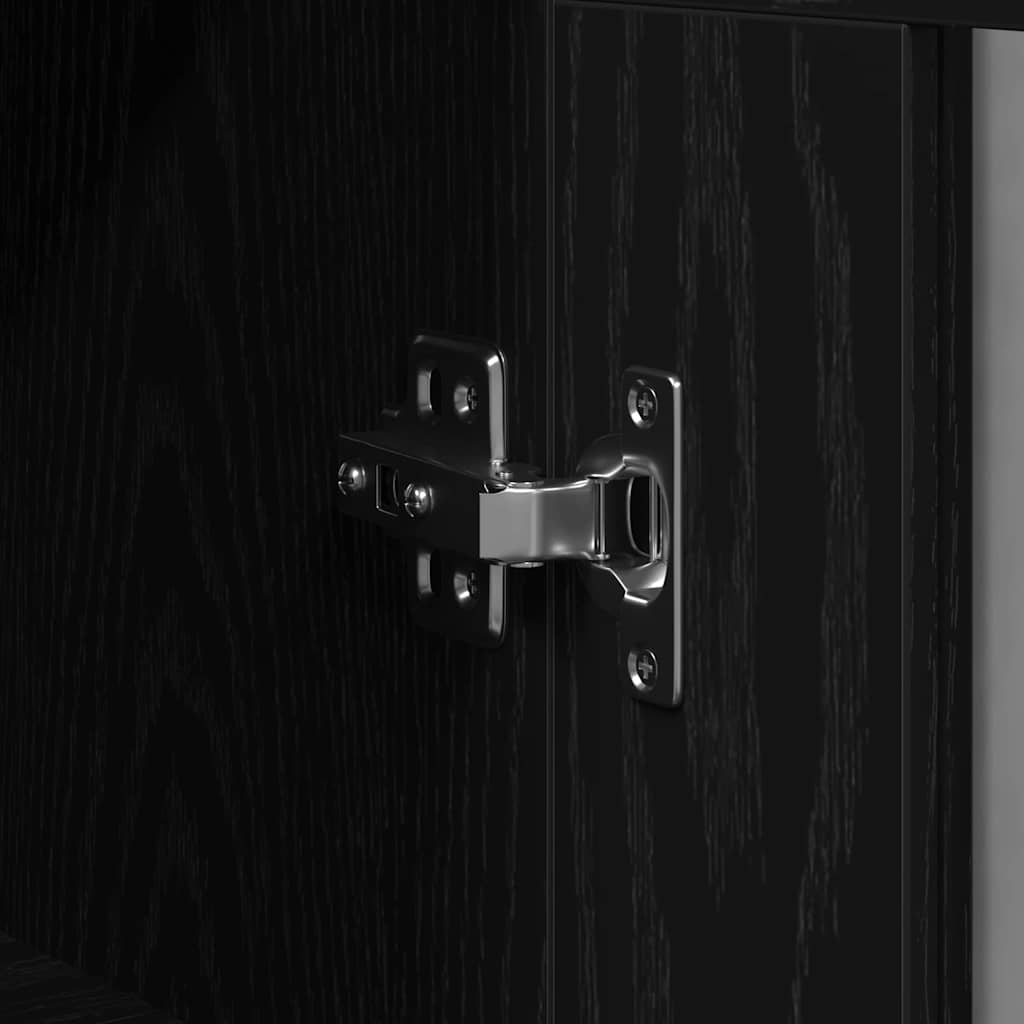 Wall Cabinet Black Oak 69.5 x 34 x 90 cm Engineered Wood