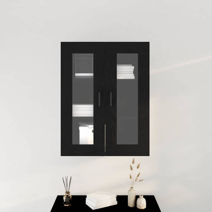Wall Cabinet Black Oak 69.5 x 34 x 90 cm Engineered Wood