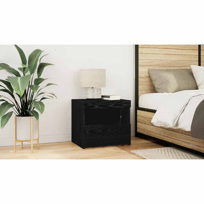 Bedside Cabinet Black Oak 50 x 40 x 45 cm Engineered Wood