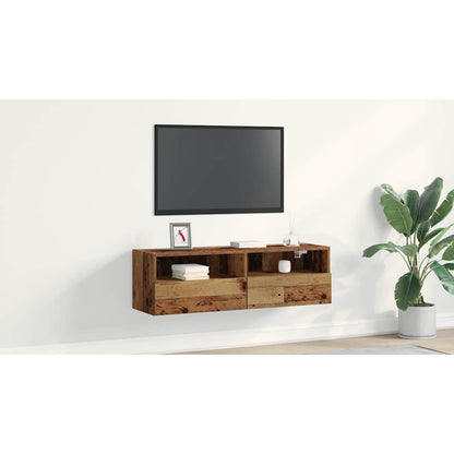 TV Wall Cabinet Old wood 100 x 30 x 30 cm Engineered Wood