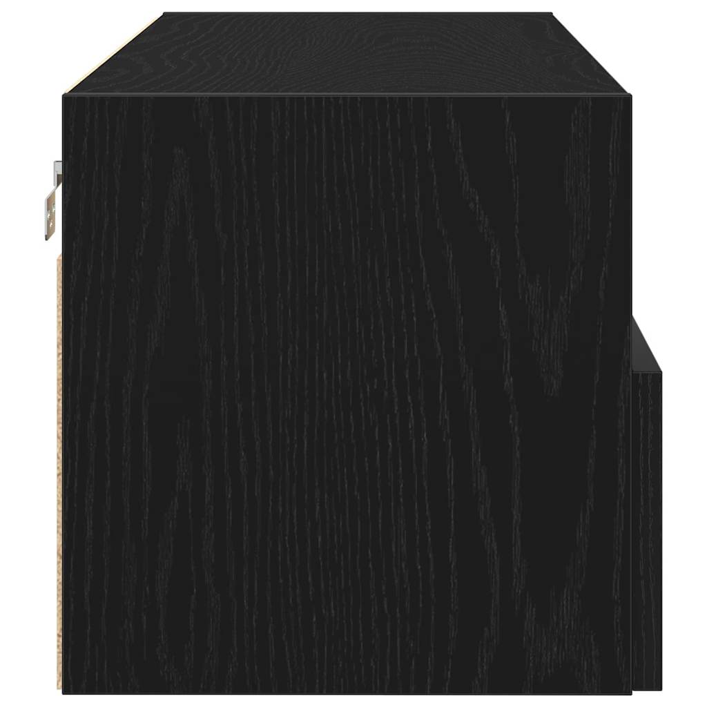 TV Wall Cabinet Wall-mounted 2 pcs Black oak 100 x 30 x 30 cm