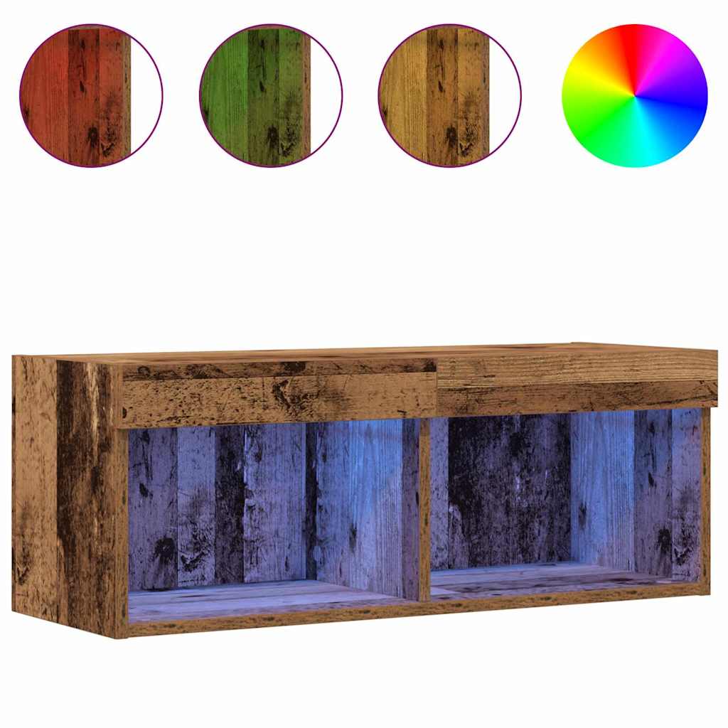 TV Cabinet Set 2 pcs Old wood 80 x 30 x 30 cm Engineered Wood