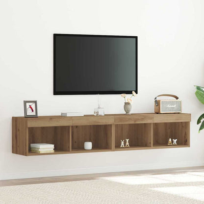 TV Cabinet Set with LED 2 pcs Artisan Oak 80 x 30 x 30 cm