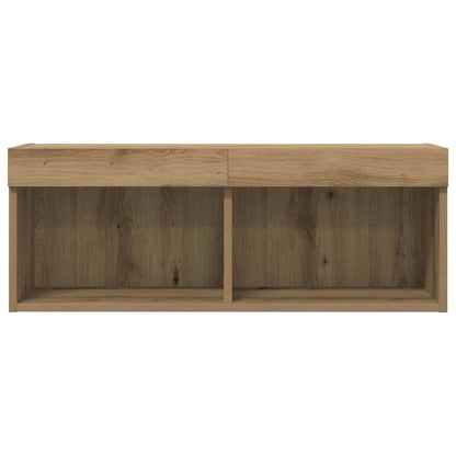 TV Cabinet Set with LED 2 pcs Artisan Oak 80 x 30 x 30 cm