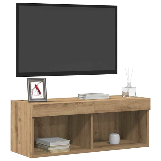 TV Cabinet Set with LED 2 pcs Artisan Oak 80 x 30 x 30 cm