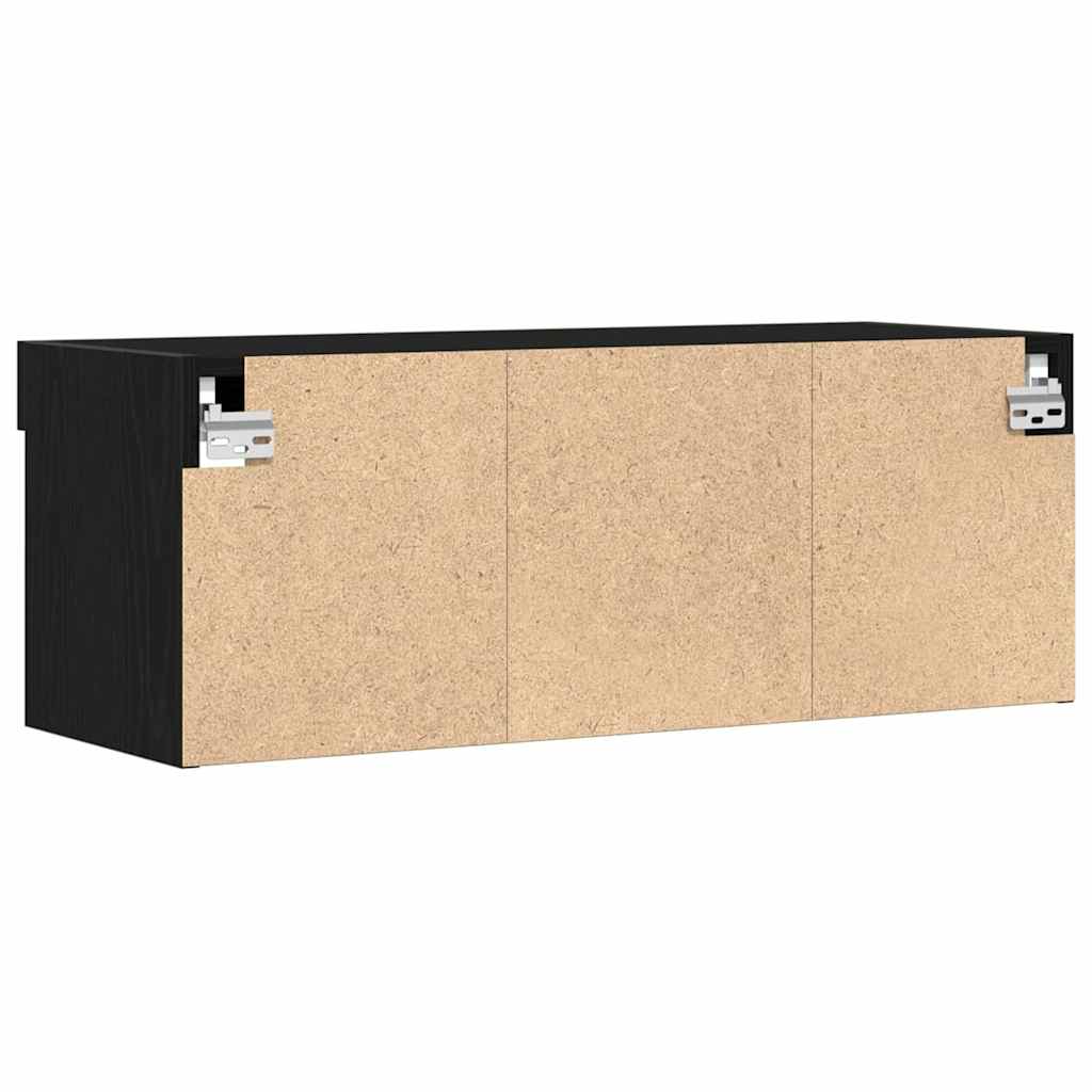 TV Cabinet Set Black Oak 80 x 30 x 30 cm Engineered Wood