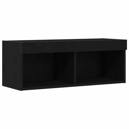 TV Cabinet Set 2 pcs Black oak 80 x 30 x 30 cm Engineered Wood