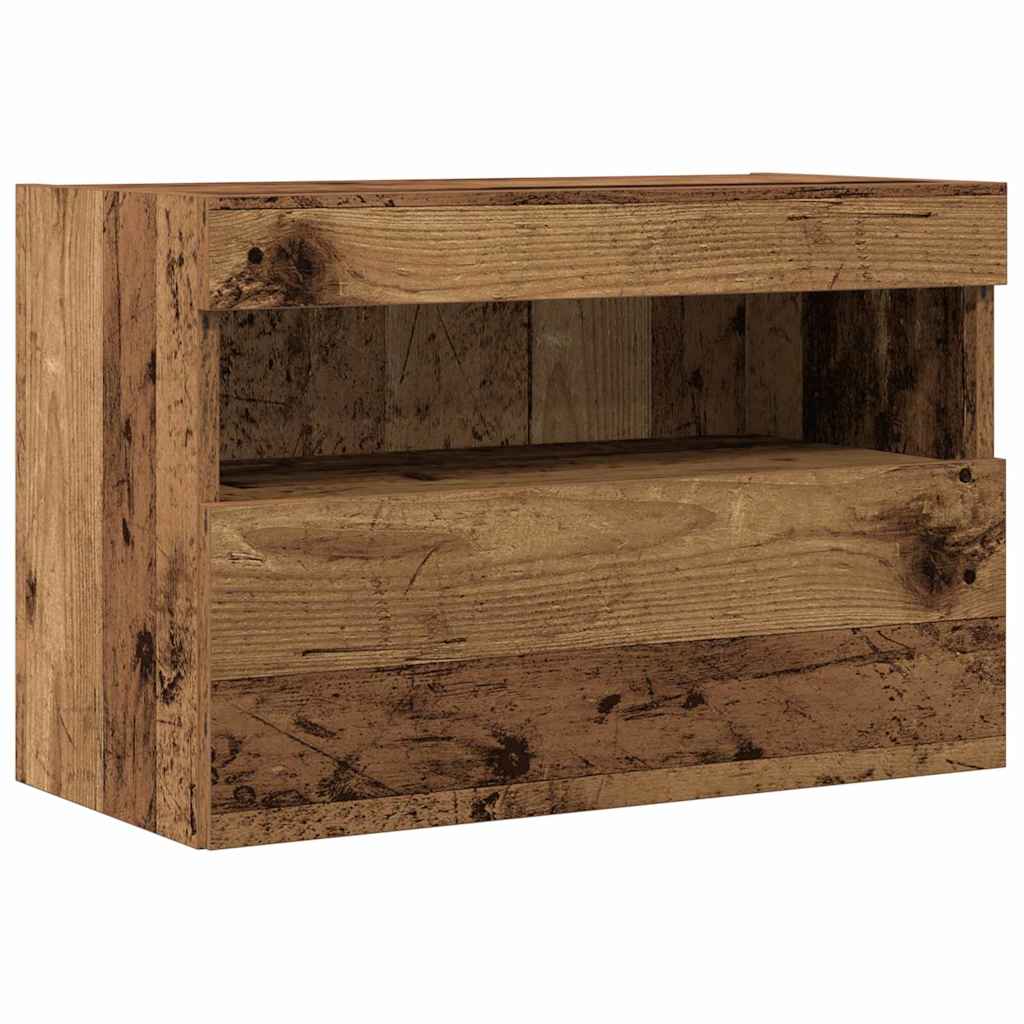 TV Wall Cabinet 2 pcs Old wood 60 x 30 x 40 cm Engineered Wood