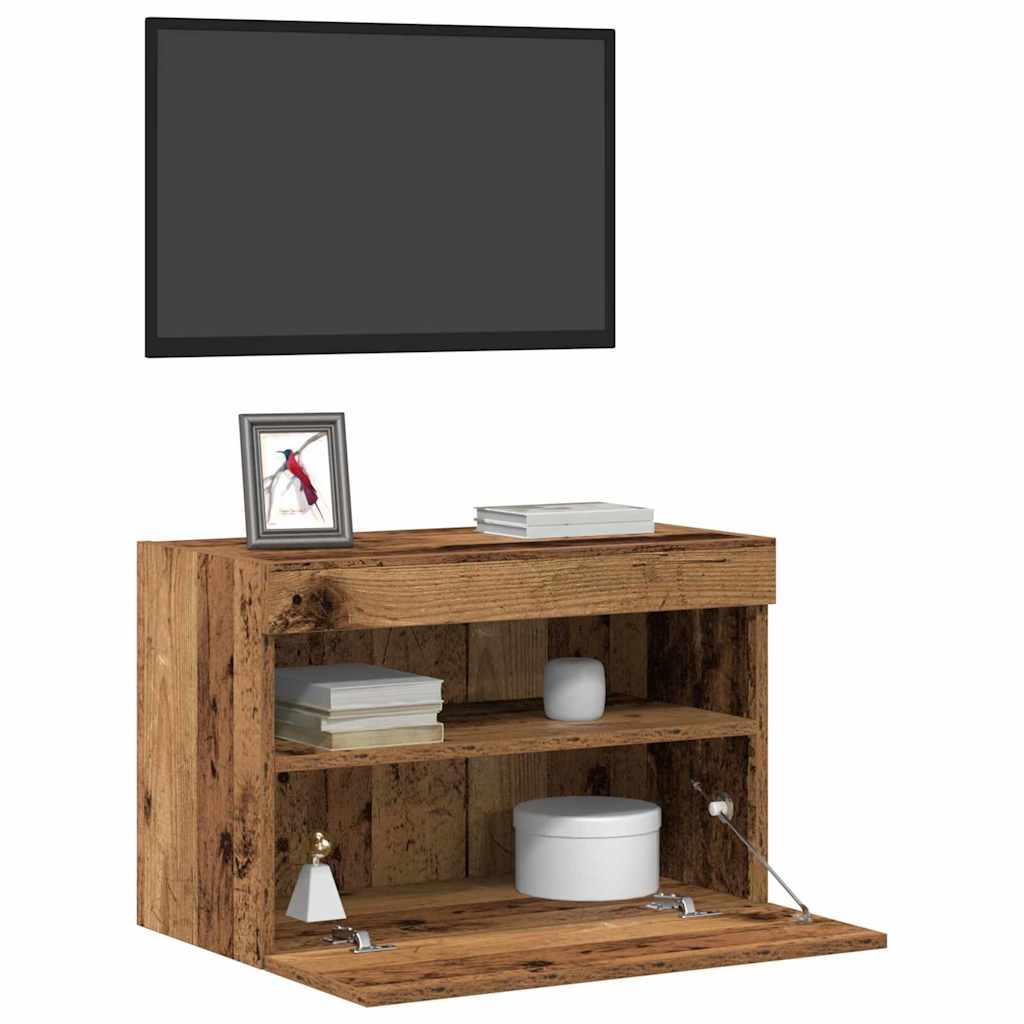 TV Wall Cabinet 2 pcs Old wood 60 x 30 x 40 cm Engineered Wood