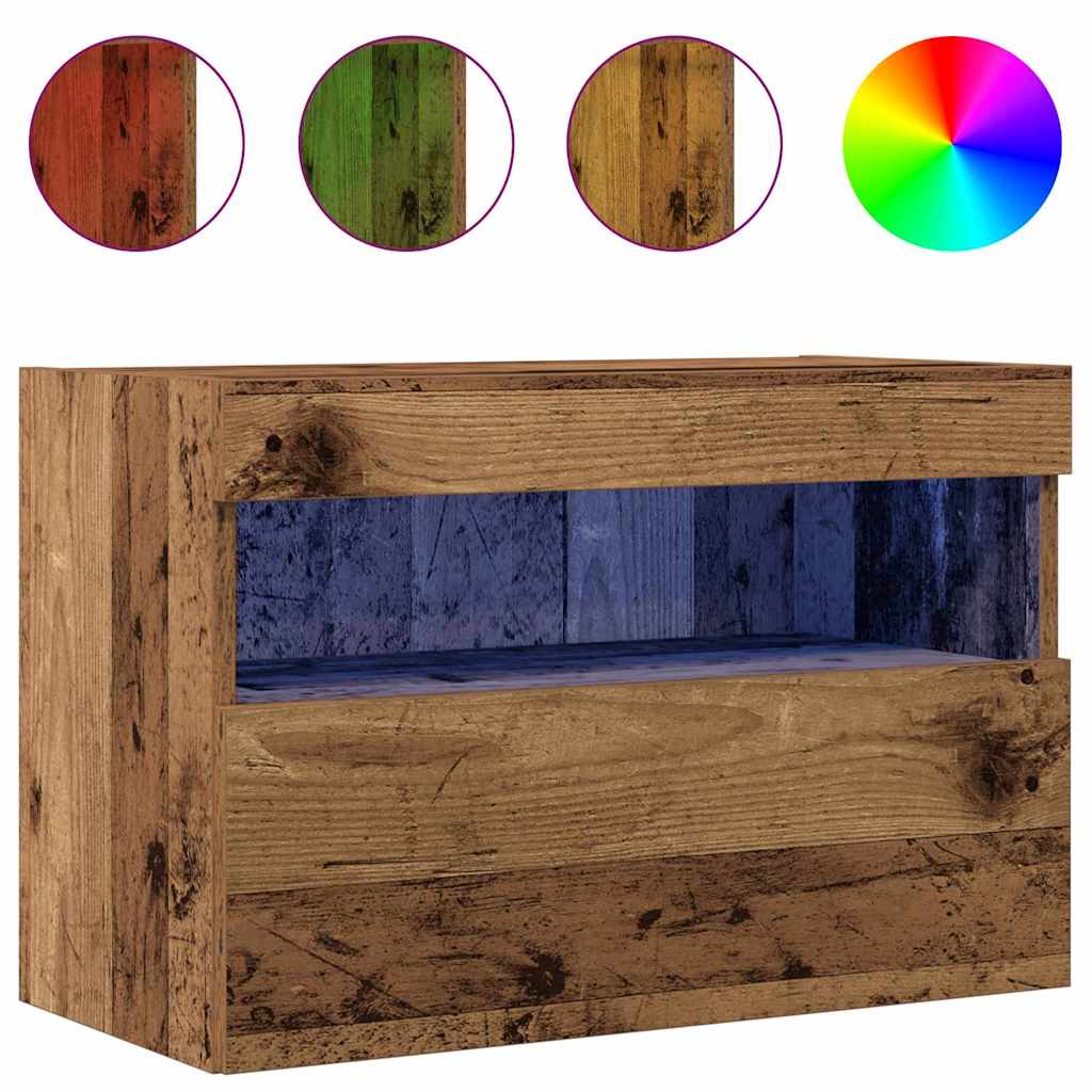 TV Wall Cabinet 2 pcs Old wood 60 x 30 x 40 cm Engineered Wood