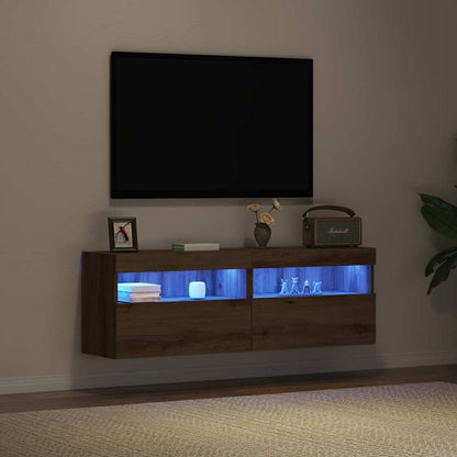 TV Wall Cabinet with LED 2 pcs Artisan oak 60 x 30 x 40 cm