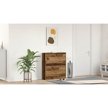 Shoe Cabinet Old Wood 80 x 21 x 87.5 cm Engineered Wood