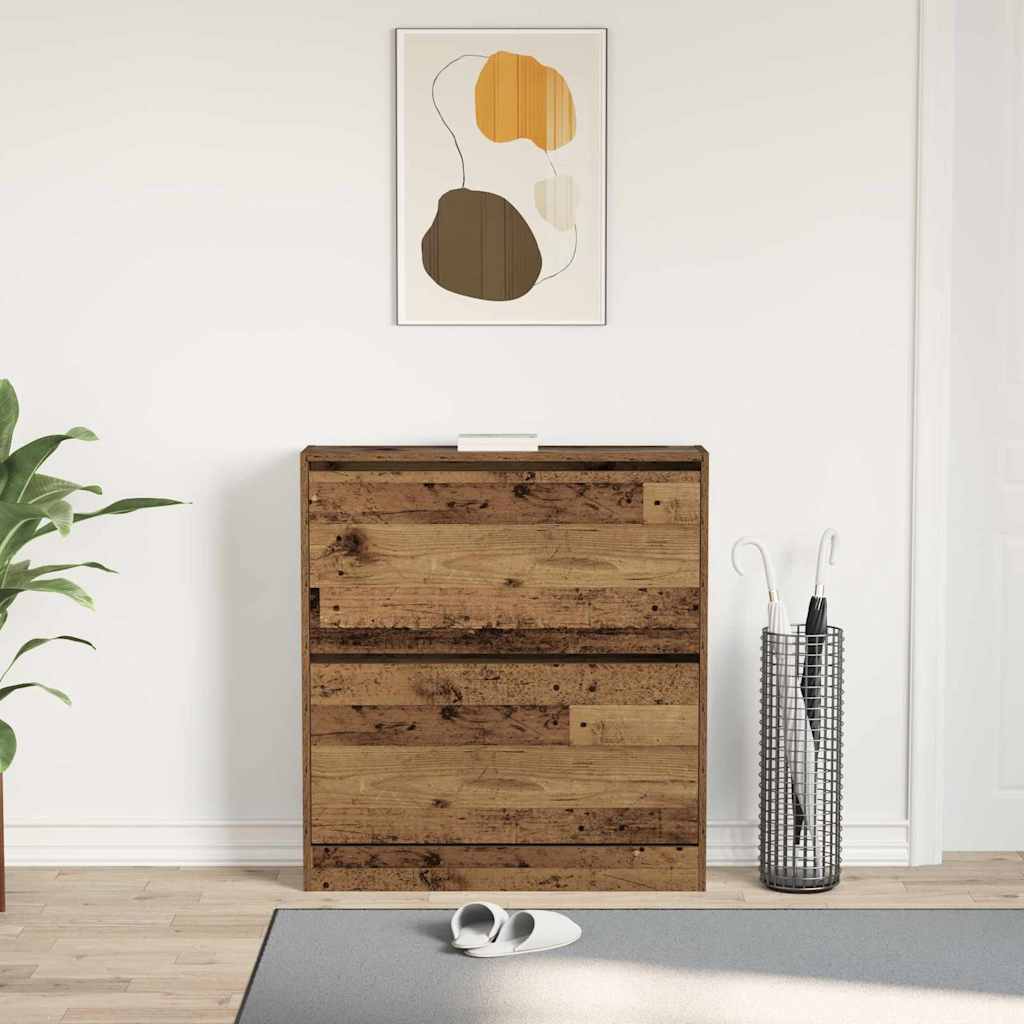 Shoe Cabinet Old Wood 80 x 21 x 87.5 cm Engineered Wood