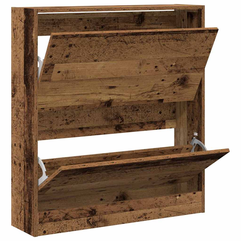 Shoe Cabinet Old Wood 80 x 21 x 87.5 cm Engineered Wood