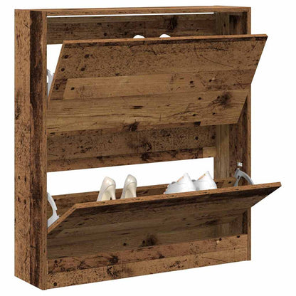 Shoe Cabinet Old Wood 80 x 21 x 87.5 cm Engineered Wood