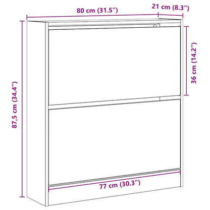 Shoe Cabinet Old Wood 80 x 21 x 87.5 cm Engineered Wood