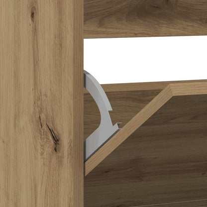 Shoe Cabinet Smoked Oak 80 x 21 x 87.5 cm Engineered Wood
