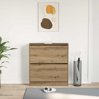 Shoe Cabinet Smoked Oak 80 x 21 x 87.5 cm Engineered Wood
