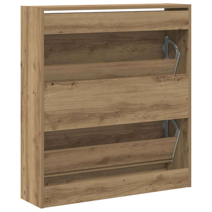 Shoe Cabinet Smoked Oak 80 x 21 x 87.5 cm Engineered Wood