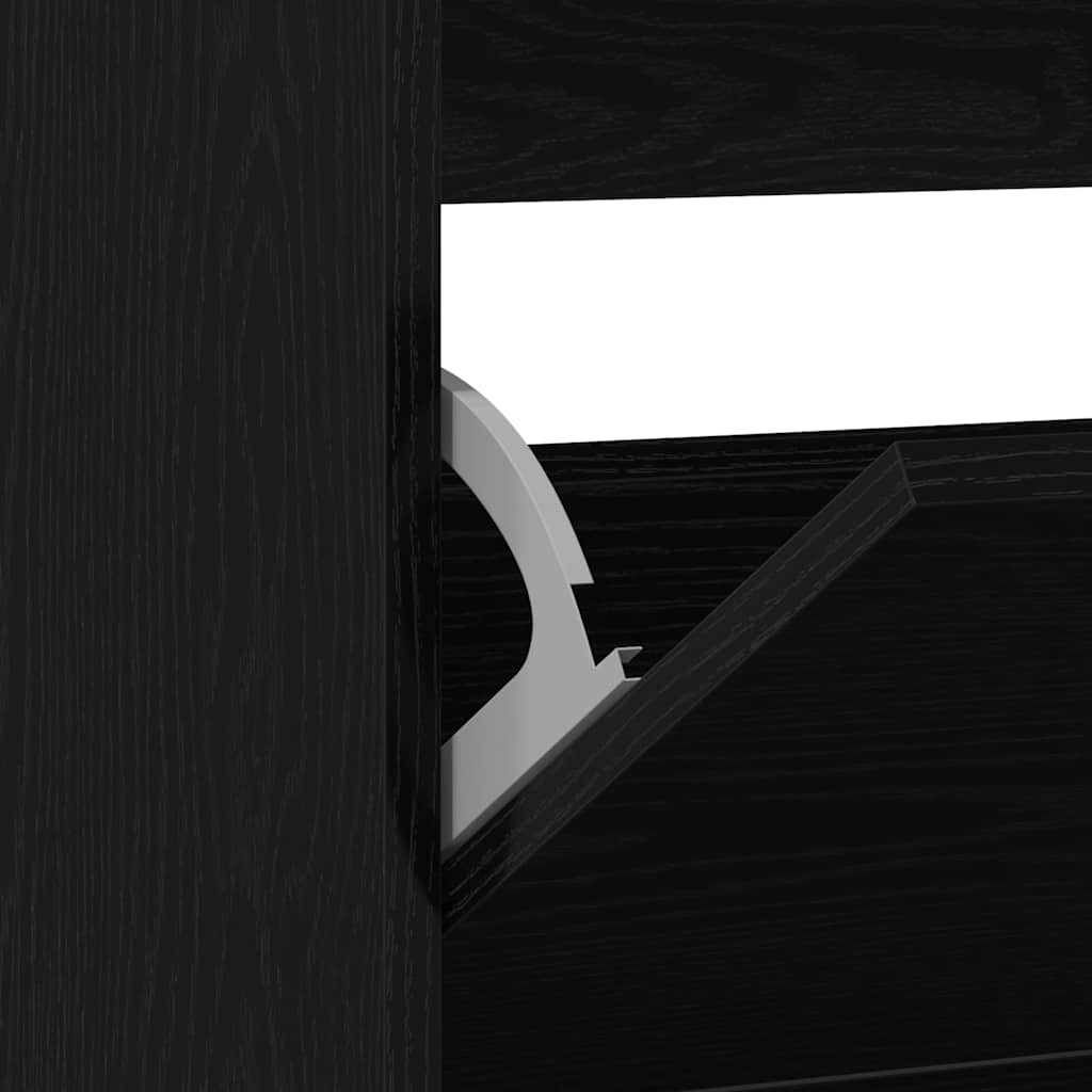 Shoe Cabinet 80 x 21 x 87.5 cm Engineered Wood Black Oak