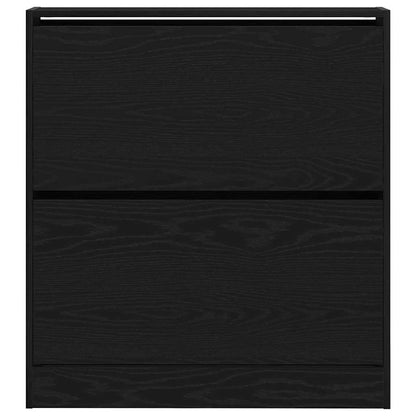 Shoe Cabinet 80 x 21 x 87.5 cm Engineered Wood Black Oak