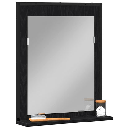 Mirror Black oak 50 x 12 x 60 cm Glass and Engineered Wood