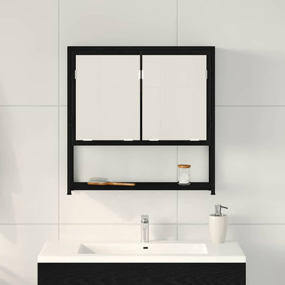 Mirror Cabinet Black Oak 60 x 16 x 60 cm Engineered Wood