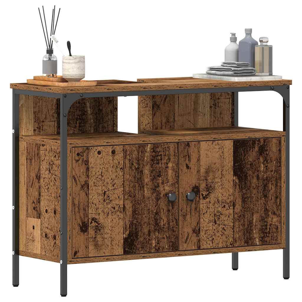 Bathroom Sink Cabinet Old wood 80 x 30 x 60 cm Engineered Wood