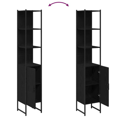 Bathroom Cabinet Black oak 33 x 33 x 185.5 cm Engineered Wood