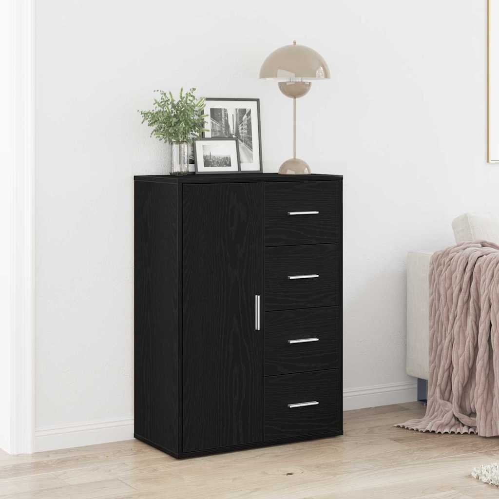Sideboard Black Oak 60 x 31 x 84 cm Engineered Wood