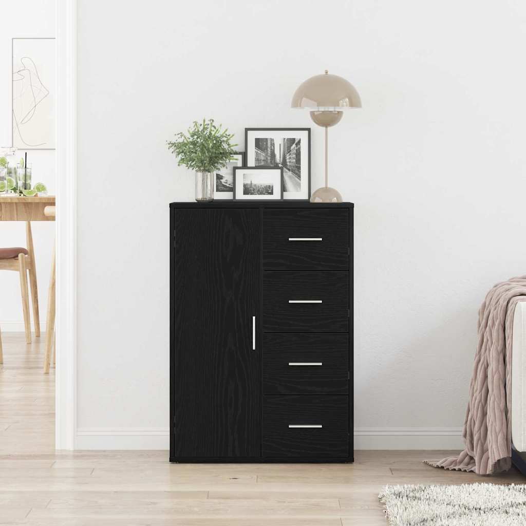 Sideboard Black Oak 60 x 31 x 84 cm Engineered Wood