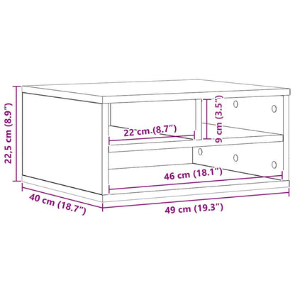 Printer Stand Old Wood 49 x 40 x 22.5 cm Engineered wood