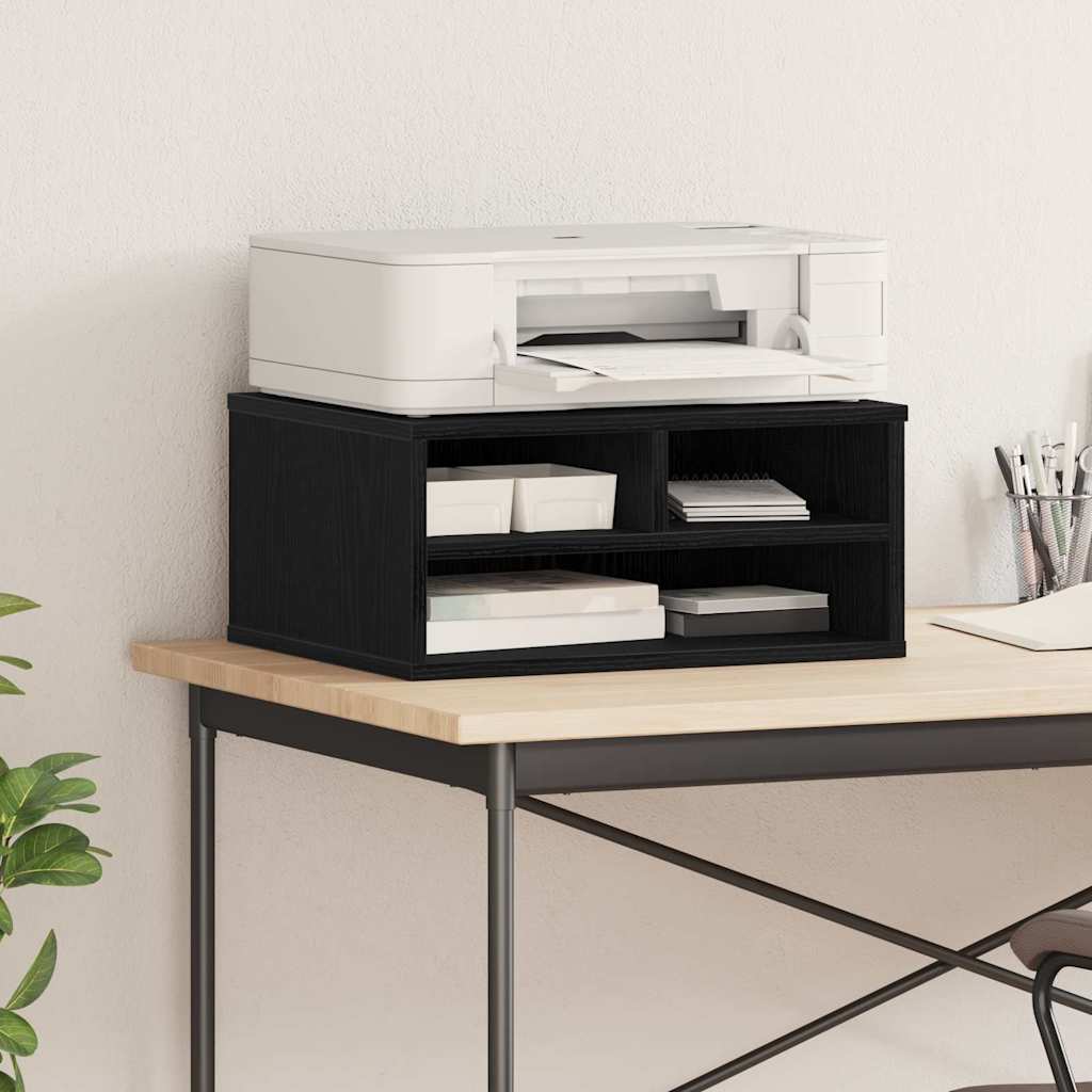 Printer Stand Black Oak 49 x 40 x 22.5 cm Engineered wood