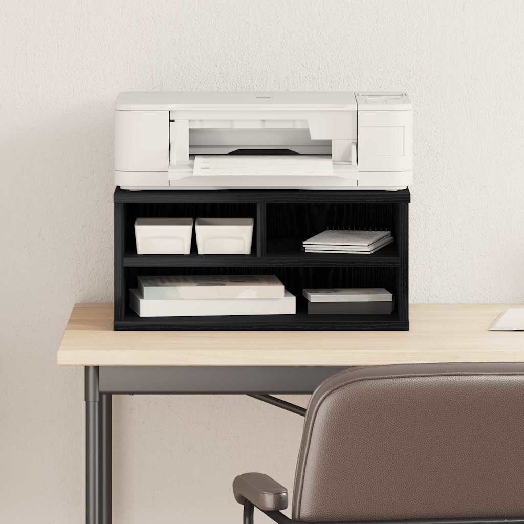 Printer Stand Black Oak 49 x 40 x 22.5 cm Engineered wood
