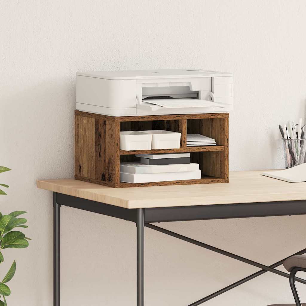 Printer Stand Old Wood 40 x 32 x 22.5 cm Engineered Wood