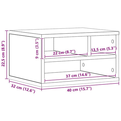 Printer Stand Black Oak 40 x 32 x 22.5 cm Engineered Wood