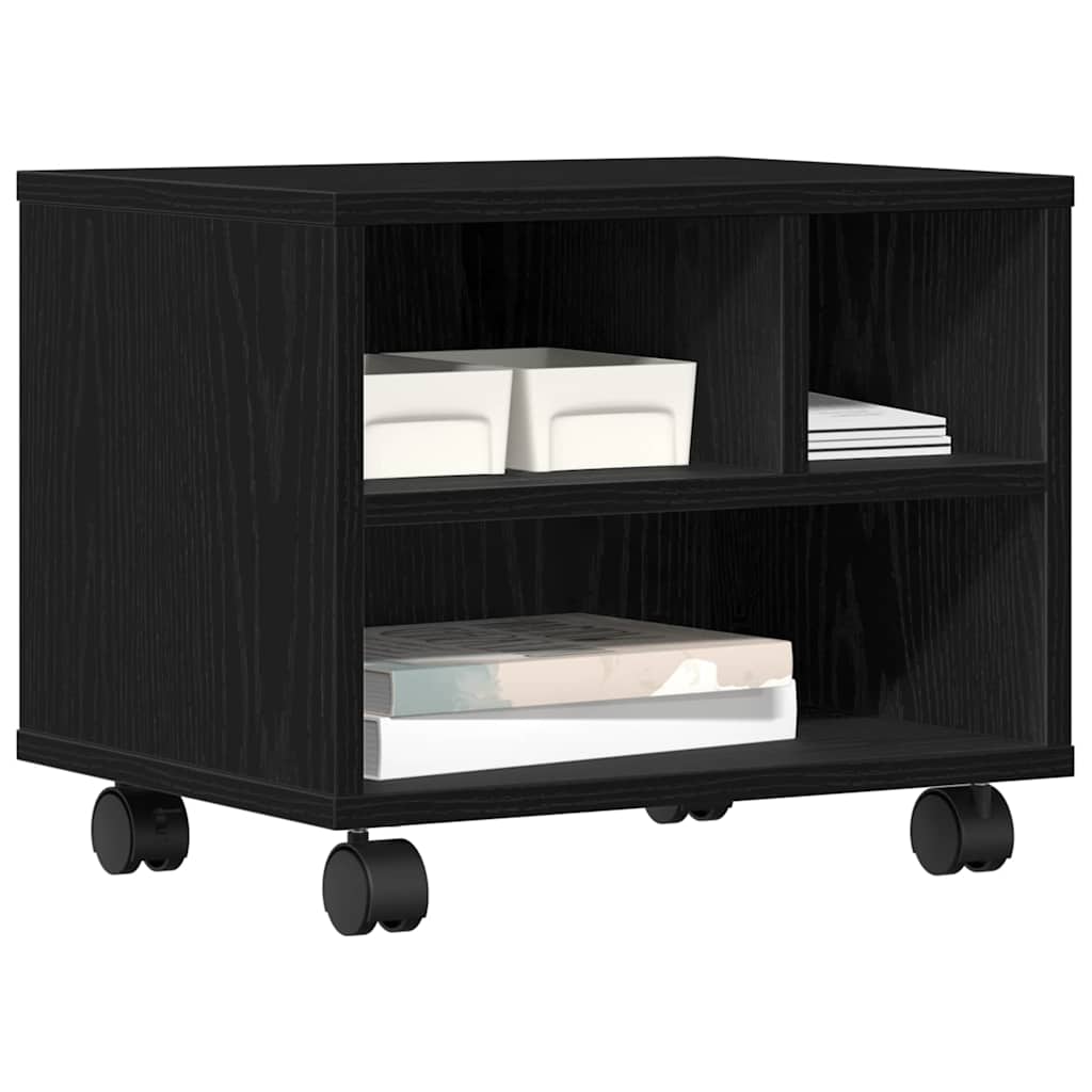 Printer Stand Black Oak 41 x 32 x 33.5 cm Engineered wood