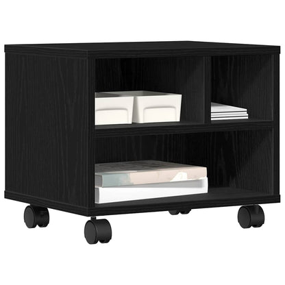 Printer Stand Black Oak 41 x 32 x 33.5 cm Engineered wood