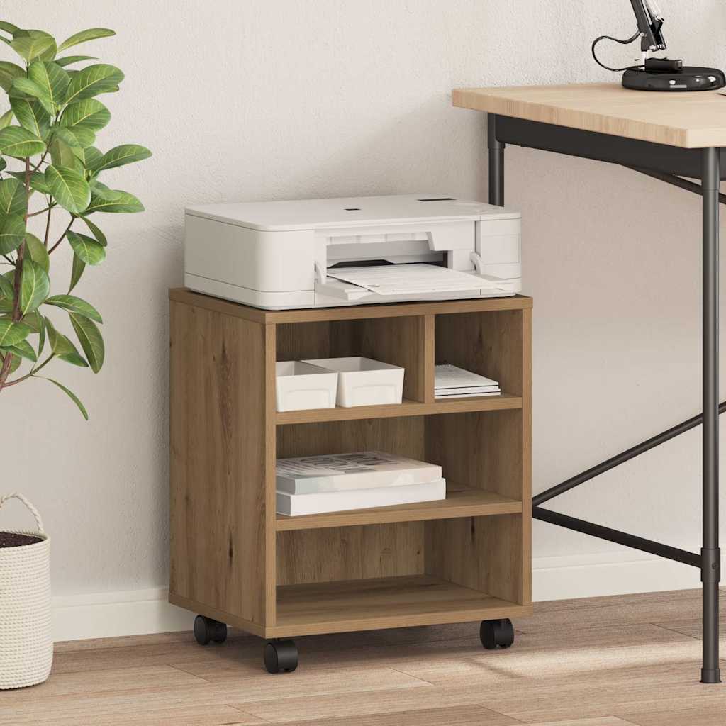 Printer Stand Artisan oak 41 x 32 x 48 cm Engineered wood