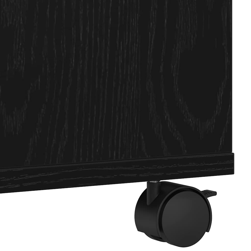 Printer Stand Black Oak 60 x 48 x 74 cm Engineered Wood