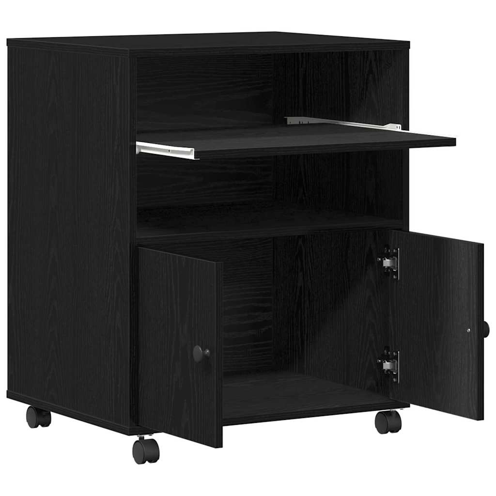 Printer Stand Black Oak 60 x 48 x 74 cm Engineered Wood