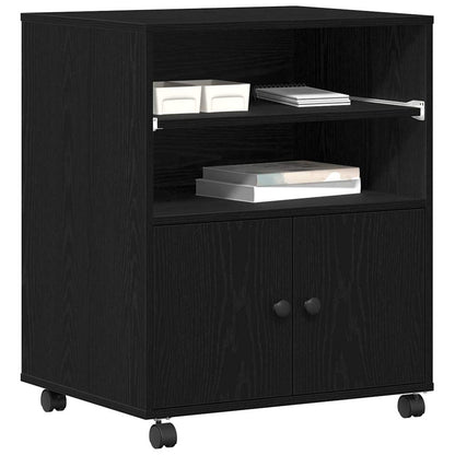 Printer Stand Black Oak 60 x 48 x 74 cm Engineered Wood