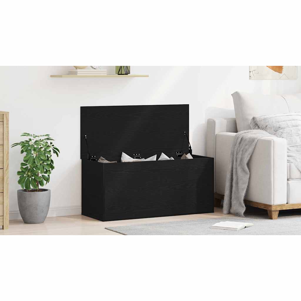 Storage Box Black oak 100 x 42 x 46 cm Engineered Wood