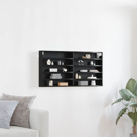 Display Cabinet Wall-Mounted Black Oak 100 x 8.5 x 50 cm