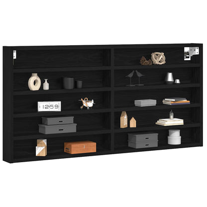 Display Cabinet Black Oak 100 x 8.5 x 50 cm Engineered Wood