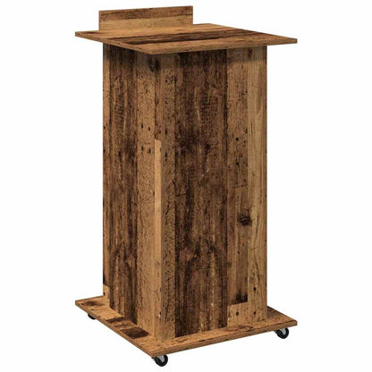 Podium with Drawer Old Wood 55 x 55 x 107 cm Engineered Wood