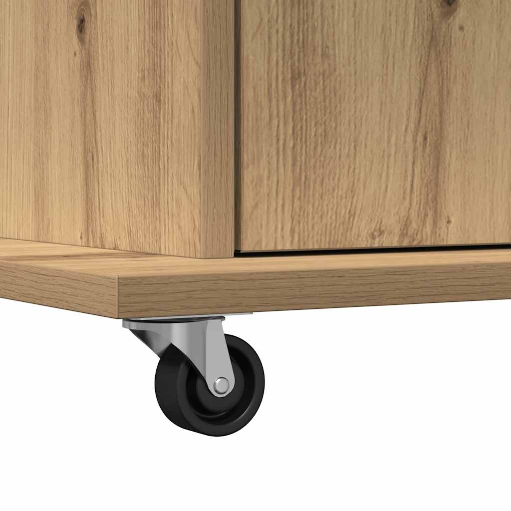 Podium with Drawer Artisan Oak 55 x 55 x 107 cm Engineered Wood