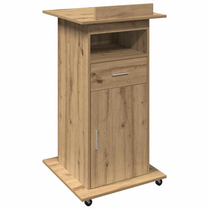 Podium with Drawer Artisan Oak 55 x 55 x 107 cm Engineered Wood