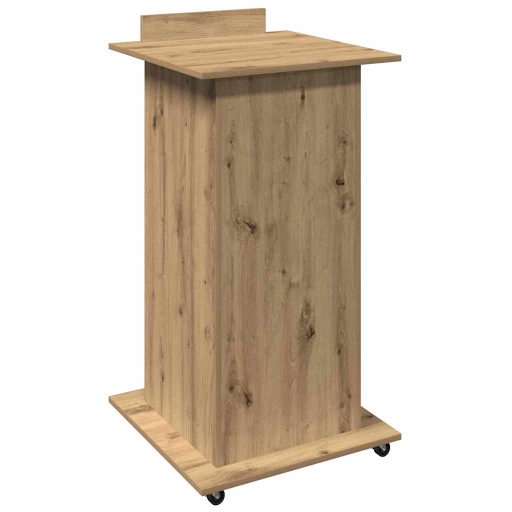 Podium with Drawer Artisan Oak 55 x 55 x 107 cm Engineered Wood